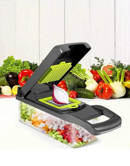 16 in 1 Multifunctional Vegetable Chopper, Cutter, Dicer & Slicer with 8 Interchangeable Blades